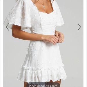 white lace mini dress! new with tags!! message me if you need anything!